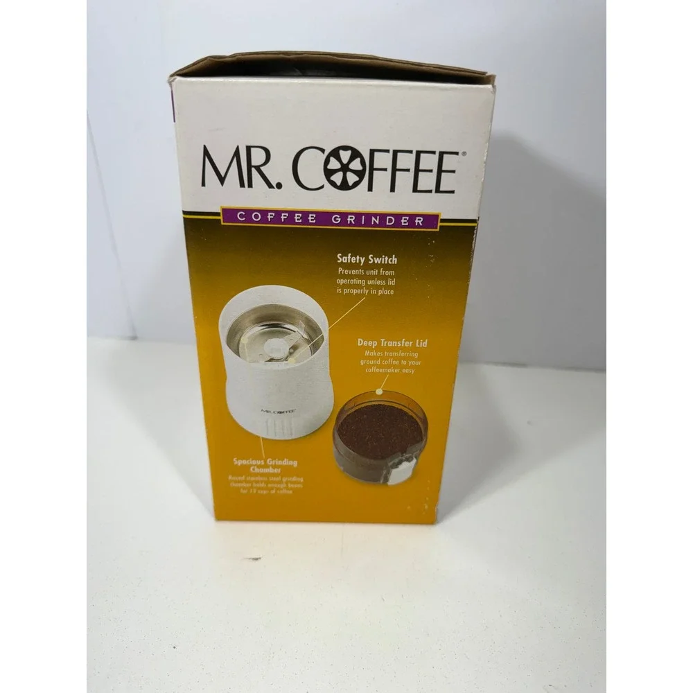 Mr. Coffee IDS55 Electric Coffee Grinder White 12‎ Cup Capacity Vintage 1999